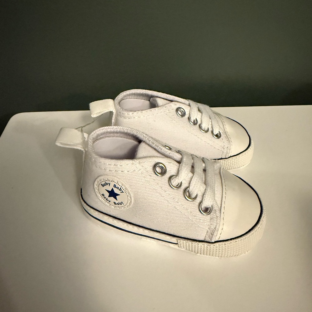Baby Converse Style White Sneakers Canvas Shoes